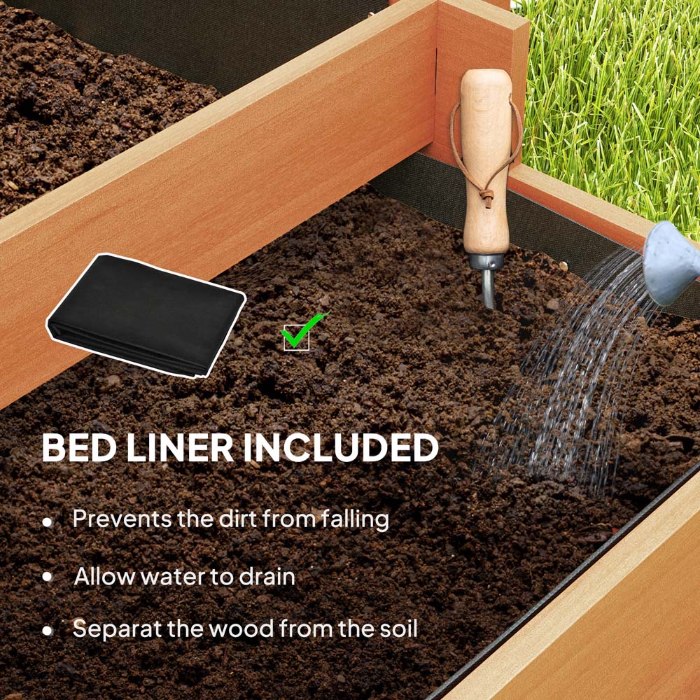 Outsunny 3 Tier Wooden Garden Planter with Trellis Image 6