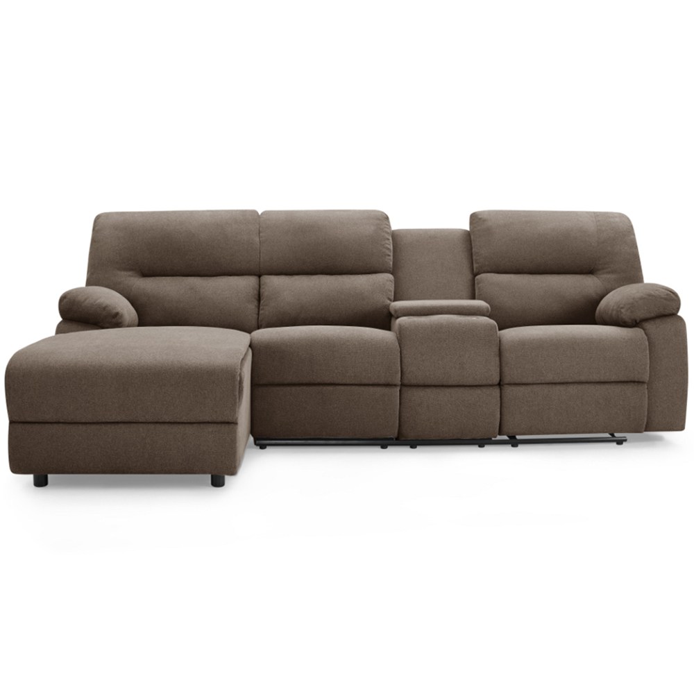 Home Detail Jacob 3 Seater Brown Right Hand Chaise Manual Recliner Sofa Image 3