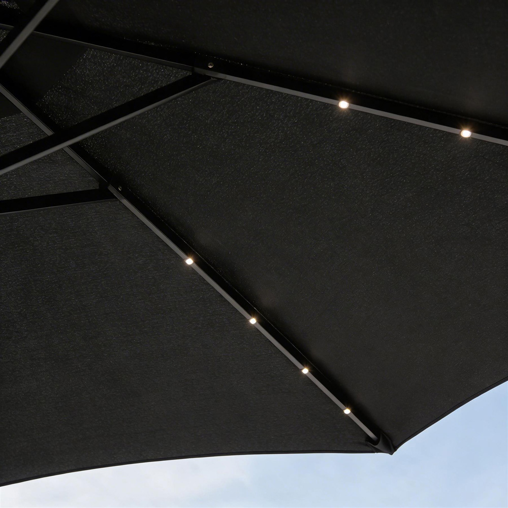 Home Source Palmera Grey Solar LED Cantilever Parasol 3m Image 3