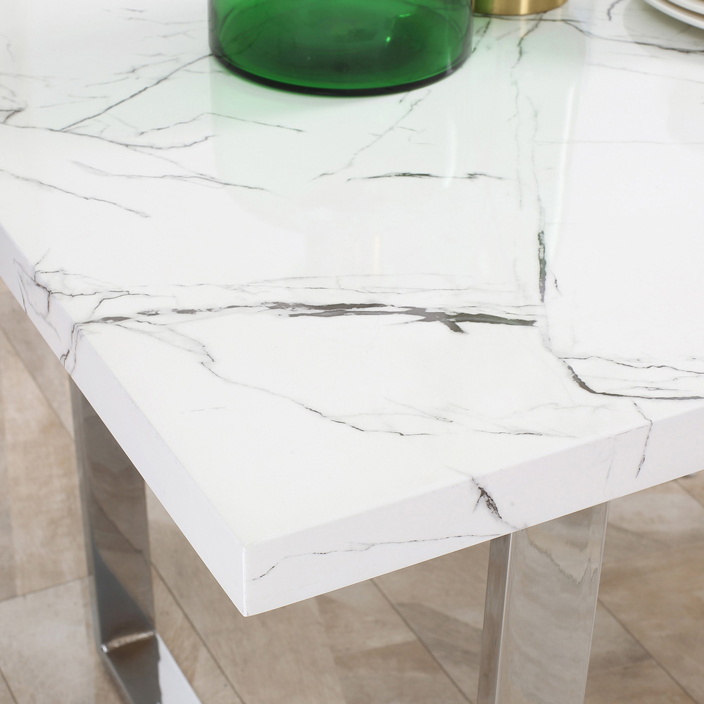 Portland 8 Seater Rectangular Dining Table White Image 4