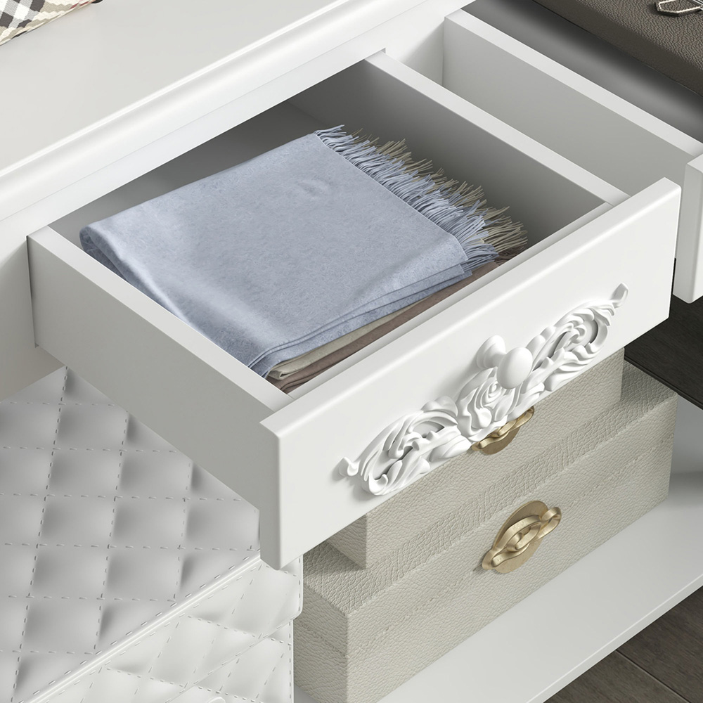 HOMCOM 2 Drawer White Wooden Console Table Image 3