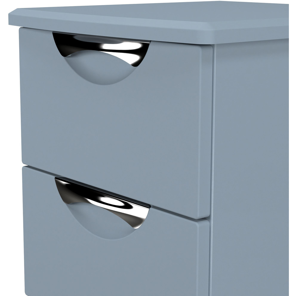 Crowndale Camden 3 Drawer Denim Blue Bedside Cabinet Ready Assembled Image 5