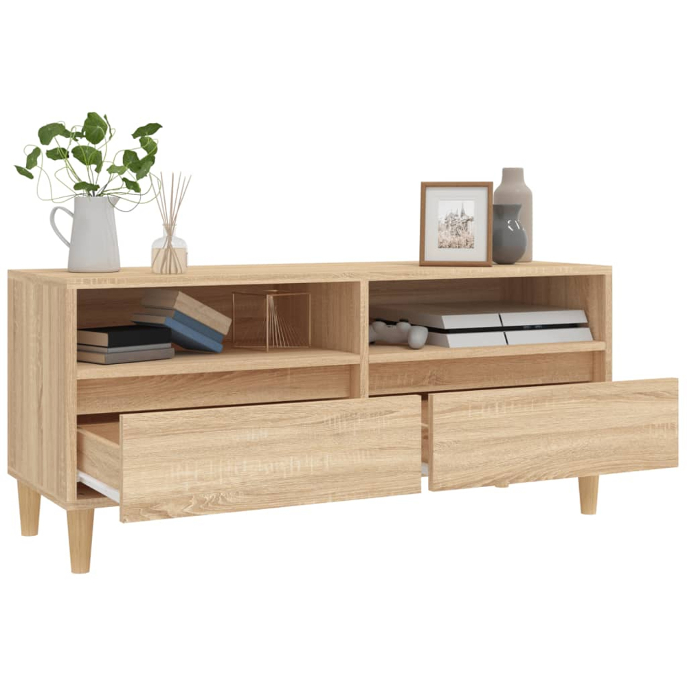 vidaXL 2 Drawer 2 Shelf Sonoma Oak TV Cabinet Image 5