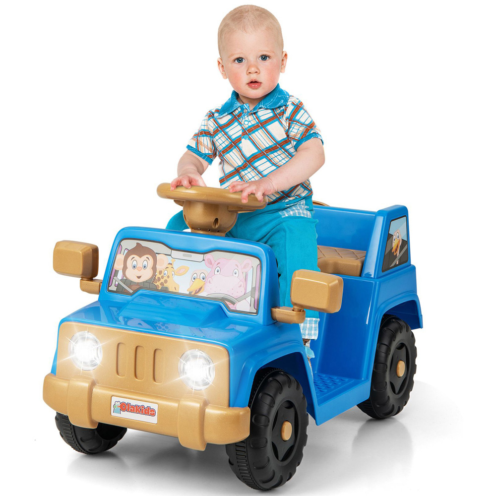 Costway Navy One-Button Start Kids Riding Toy with Sound Effects Image 3