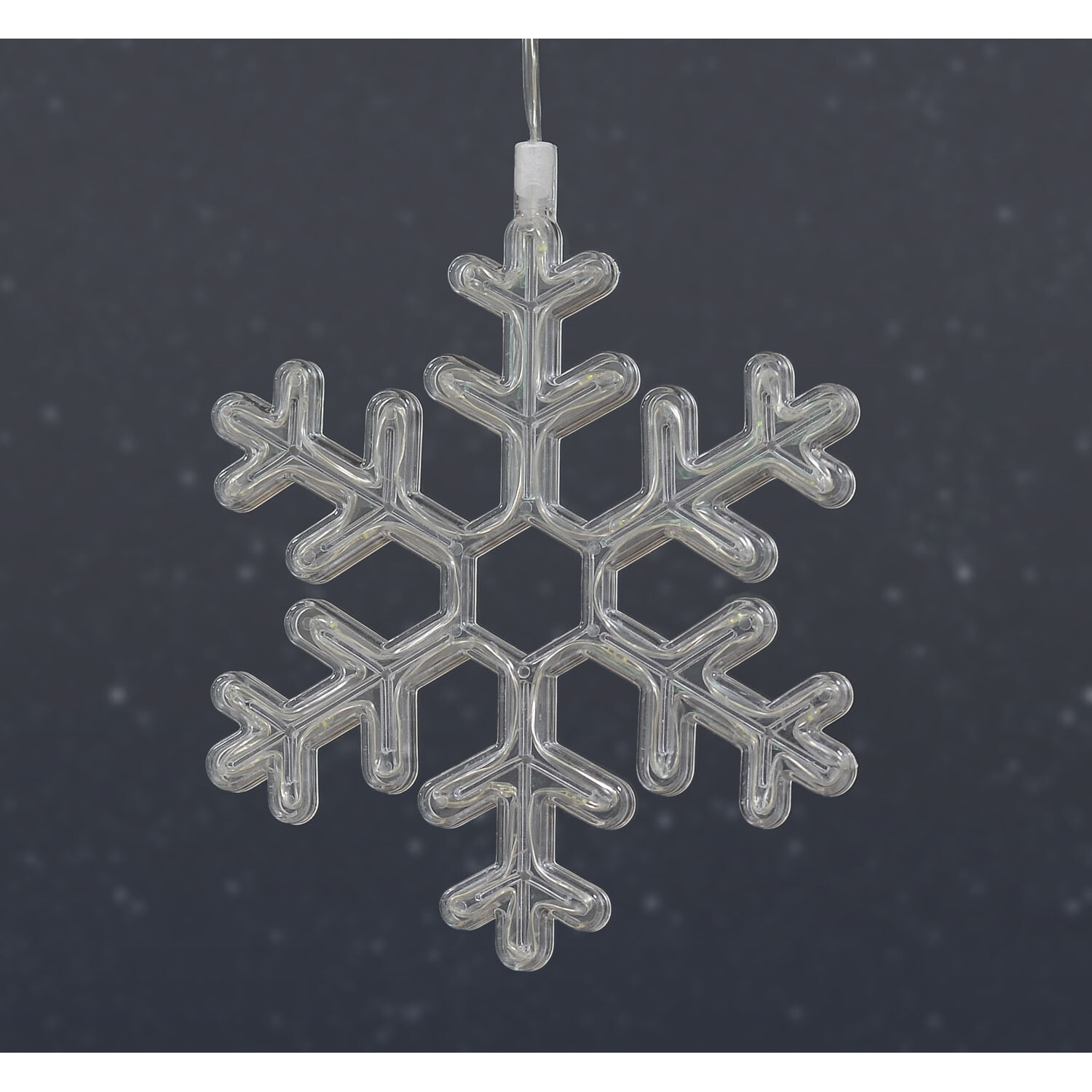 124 LED Snowflake Curtain Light - Clear Image 4