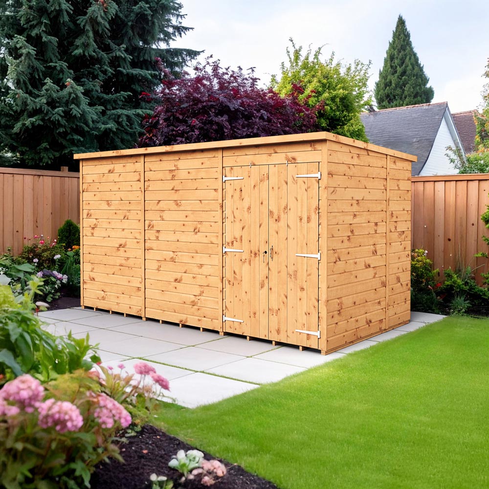 Empire Sheds 12 x 6ft Double Door Tongue and Groove Wooden Pent Garden Shed Image 2