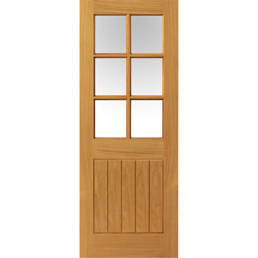 JB Kind Thames Cottage Oak 6 Light Finished Internal Door 1981 x 838mm Image 1