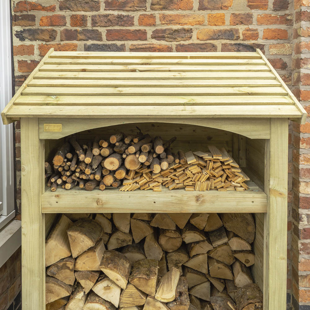 Rowlinson Single Timber Wood Premium Heritage Log Store Image 3