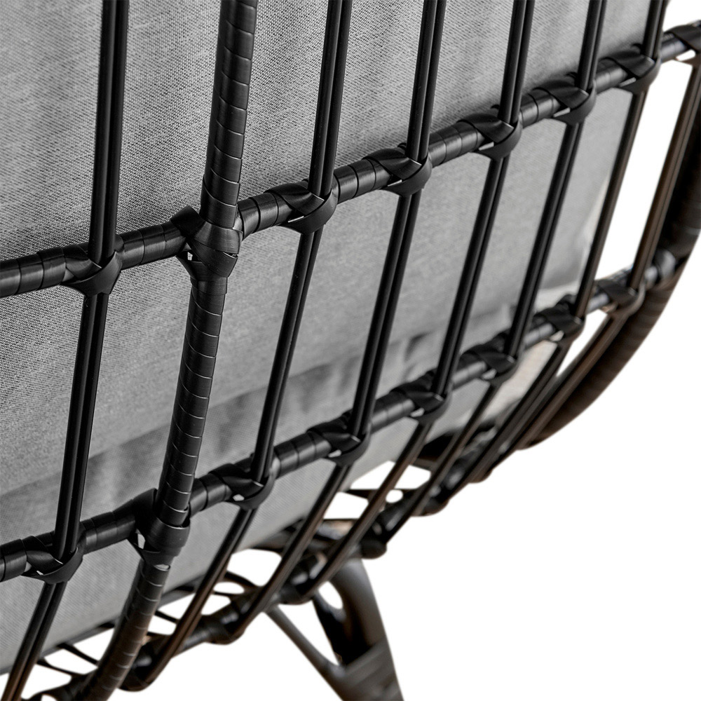 Furniture Box Veza Black Rattan Outdoor Egg Chair with Cushions Image 7