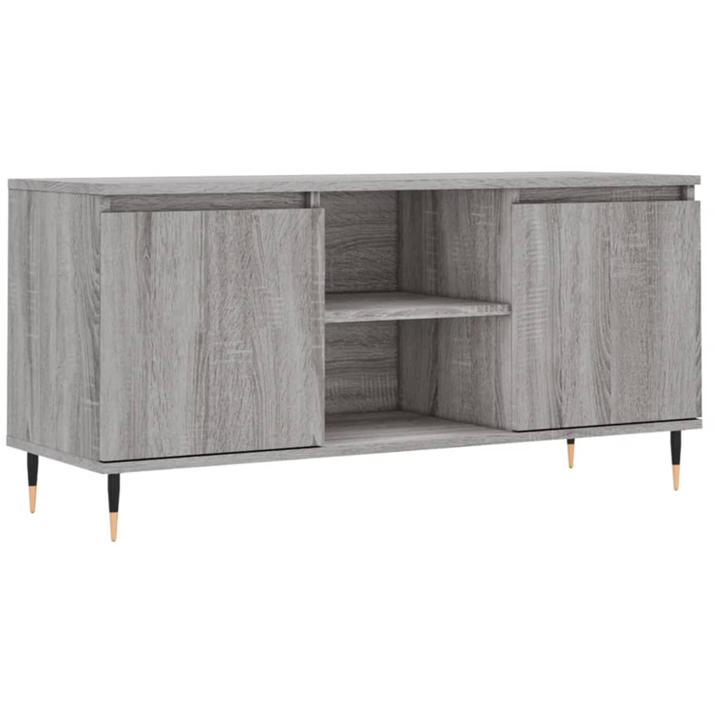 vidaXL 2 Door 2 Shelf Grey Sonoma TV Cabinet Image 2