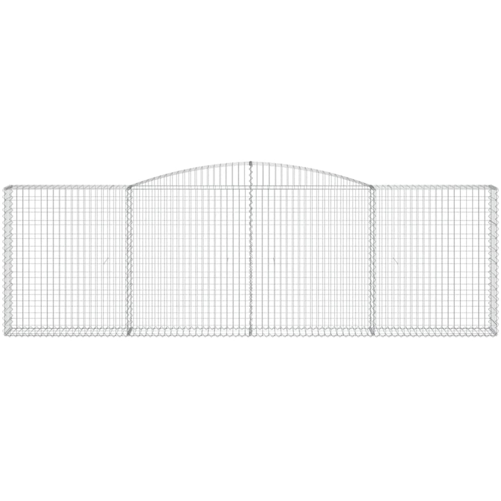 vidaXL Silver Galvanised Iron Arched Gabion Basket 400 x 30 x 120/140cm 8 Pack Image 4