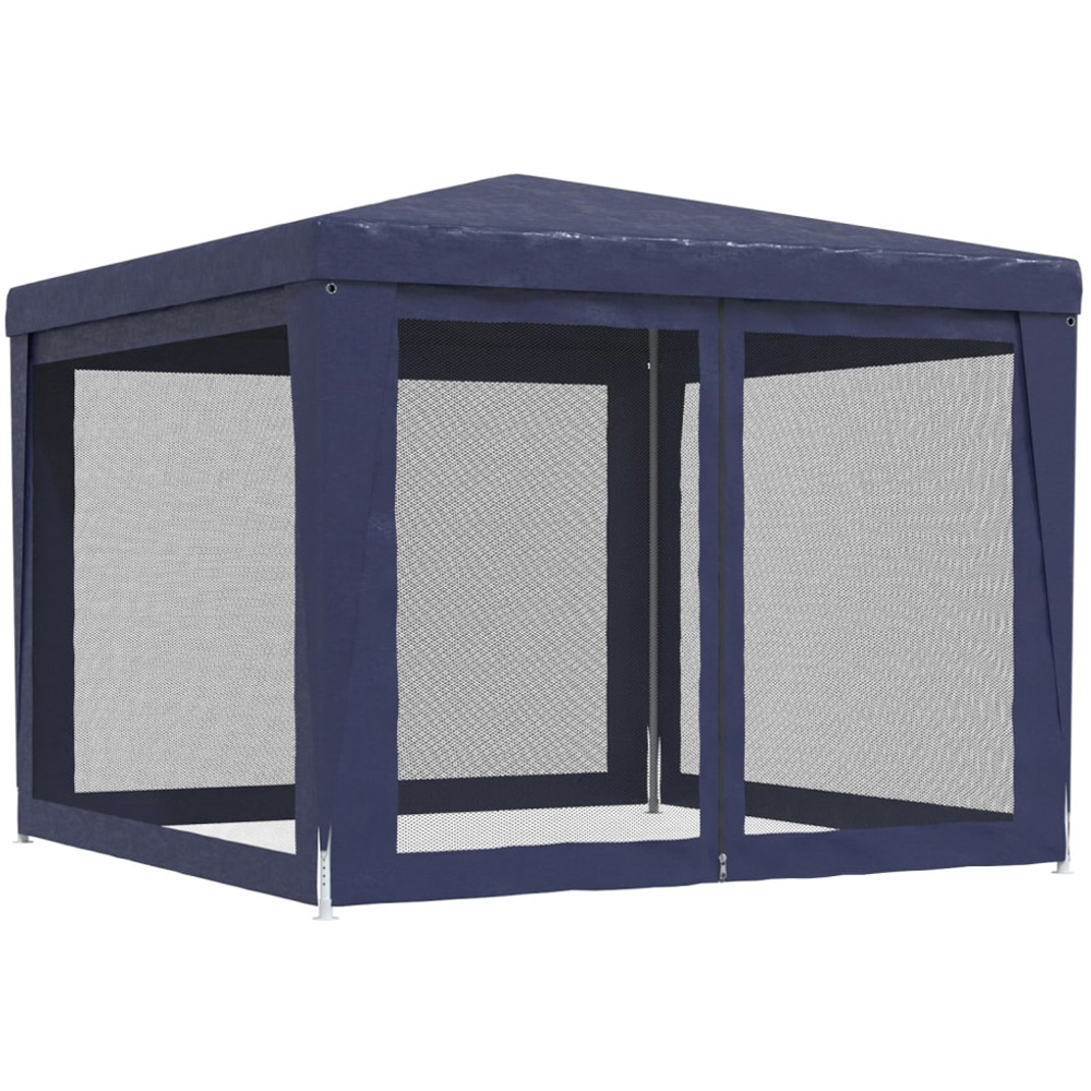 vidaXL 3 x 3m Blue Party Tent with Mesh Sidewalls Image 5