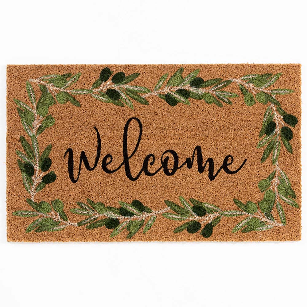 Astley Natural Branch and Welcome Coir Doormat 75 x 45cm Image 1