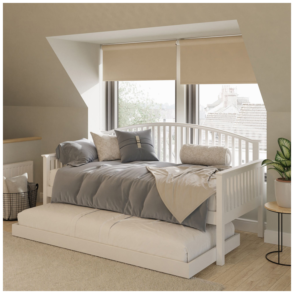 GFW Madrid Single White Wooden Day Bed with Trundle Image 6