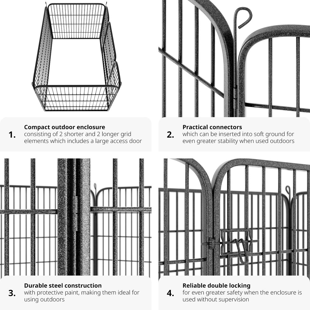 tectake 4 Piece Foldable Dog Playpen Image 5