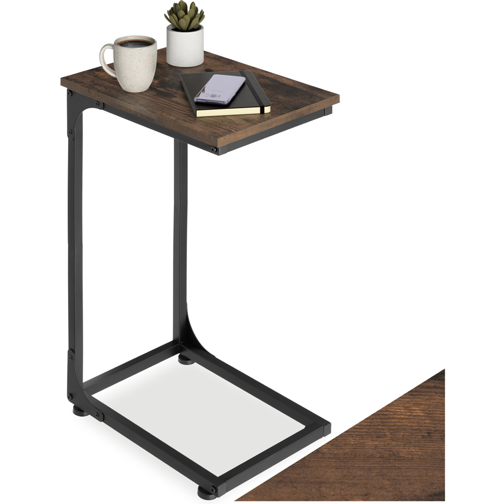 tectake Erie Dark Wood Bedside Table Image 2