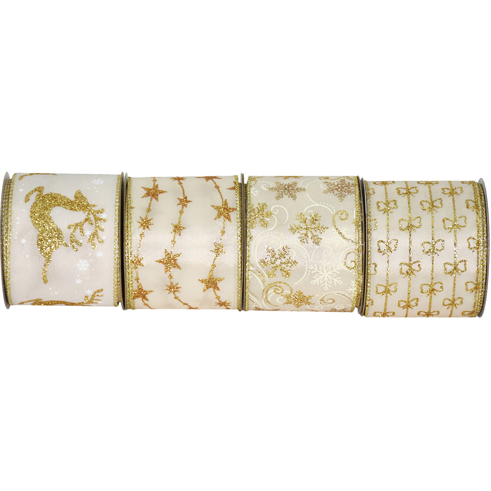 Cream and Gold Festive Ribbon Image 2