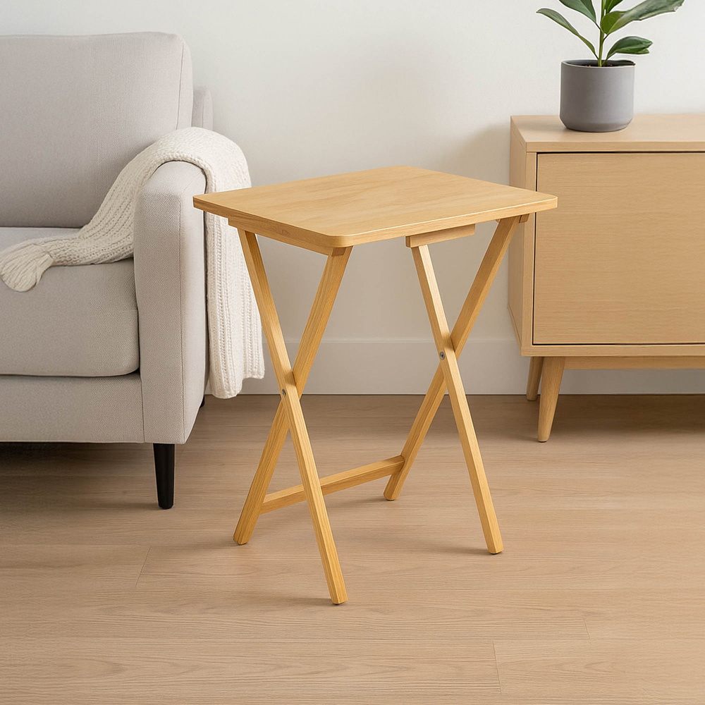 Home Vida Folding Snack Table Natural Pine Image 8