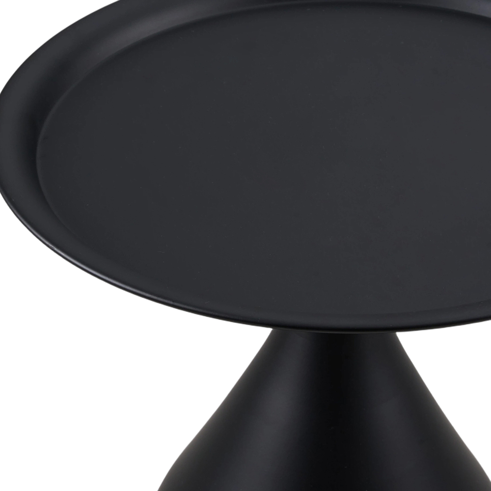 Living and Home Black Round Raised Edge Side Table Image 4