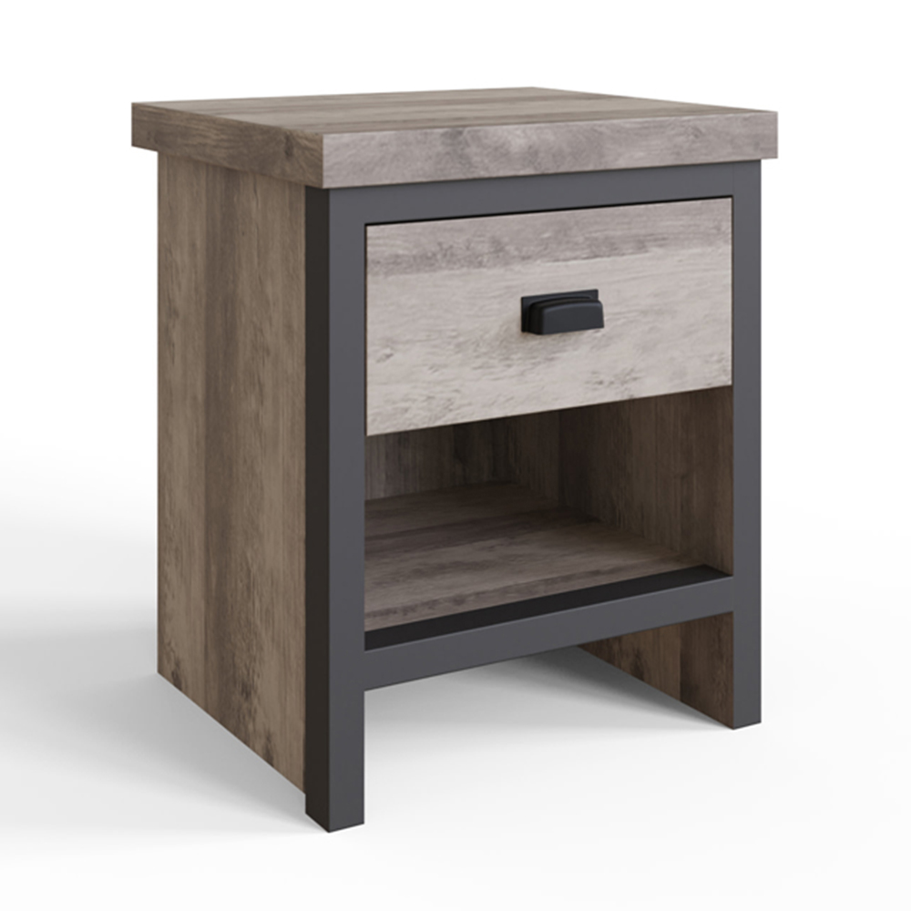 GFW Boston Single Drawer Grey Lamp Table Image 2