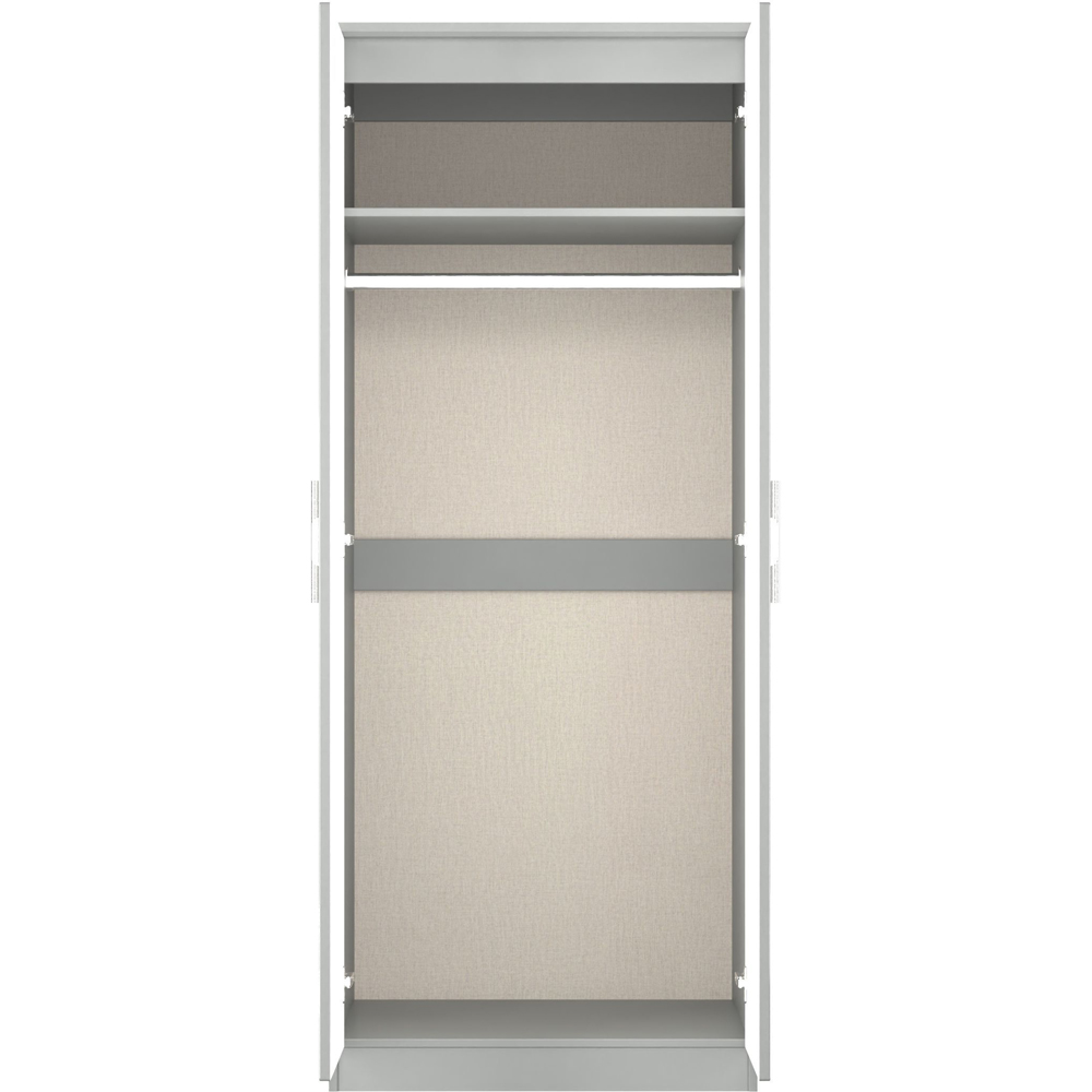 Crowndale Knightsbridge 2 Door Grey Gloss and Dusk Grey Wardrobe Ready Assembled Image 5