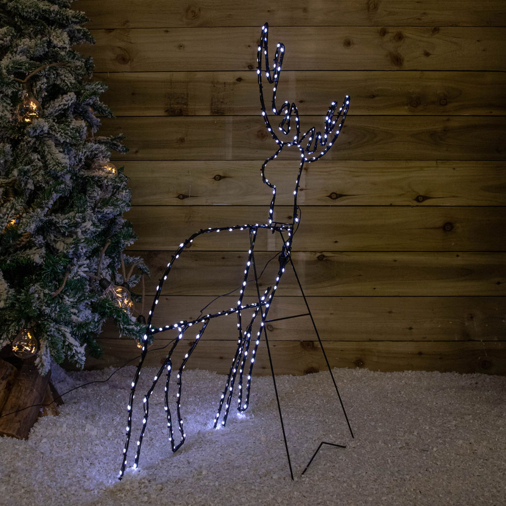 Samuel Alexander 292 Cool White LED Light Up Christmas Standing Reindeer 2.6ft Image 8