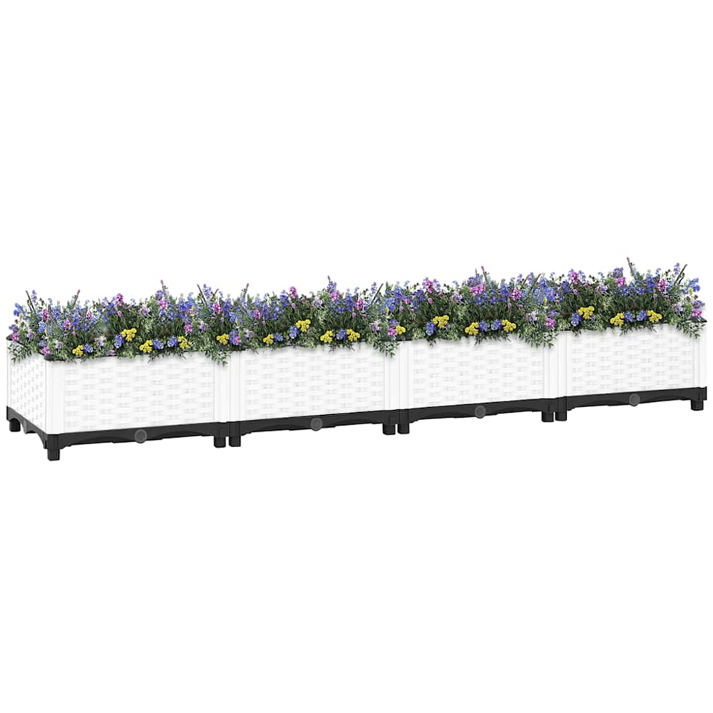 vidaXL White Polypropylene Raised Garden Bed 23 x 40 x 160cm Image 2