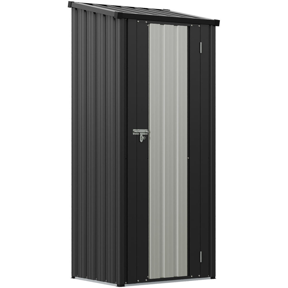 Living and Home 2.6 x 1.8ft Metal Pent Garden Tool Storage Shed Image 1