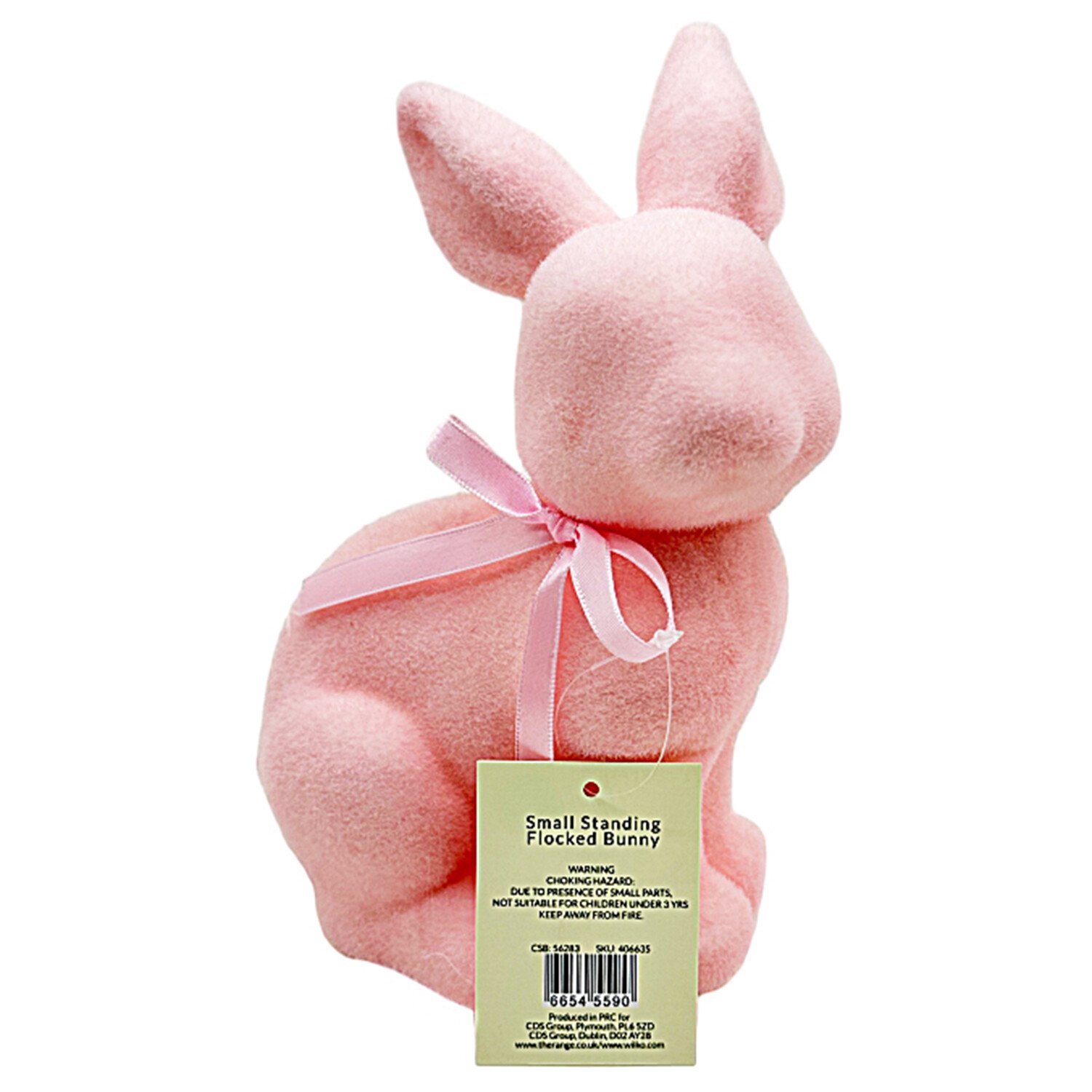 Small Standing Flocked Bunny - Multicolour Image 3