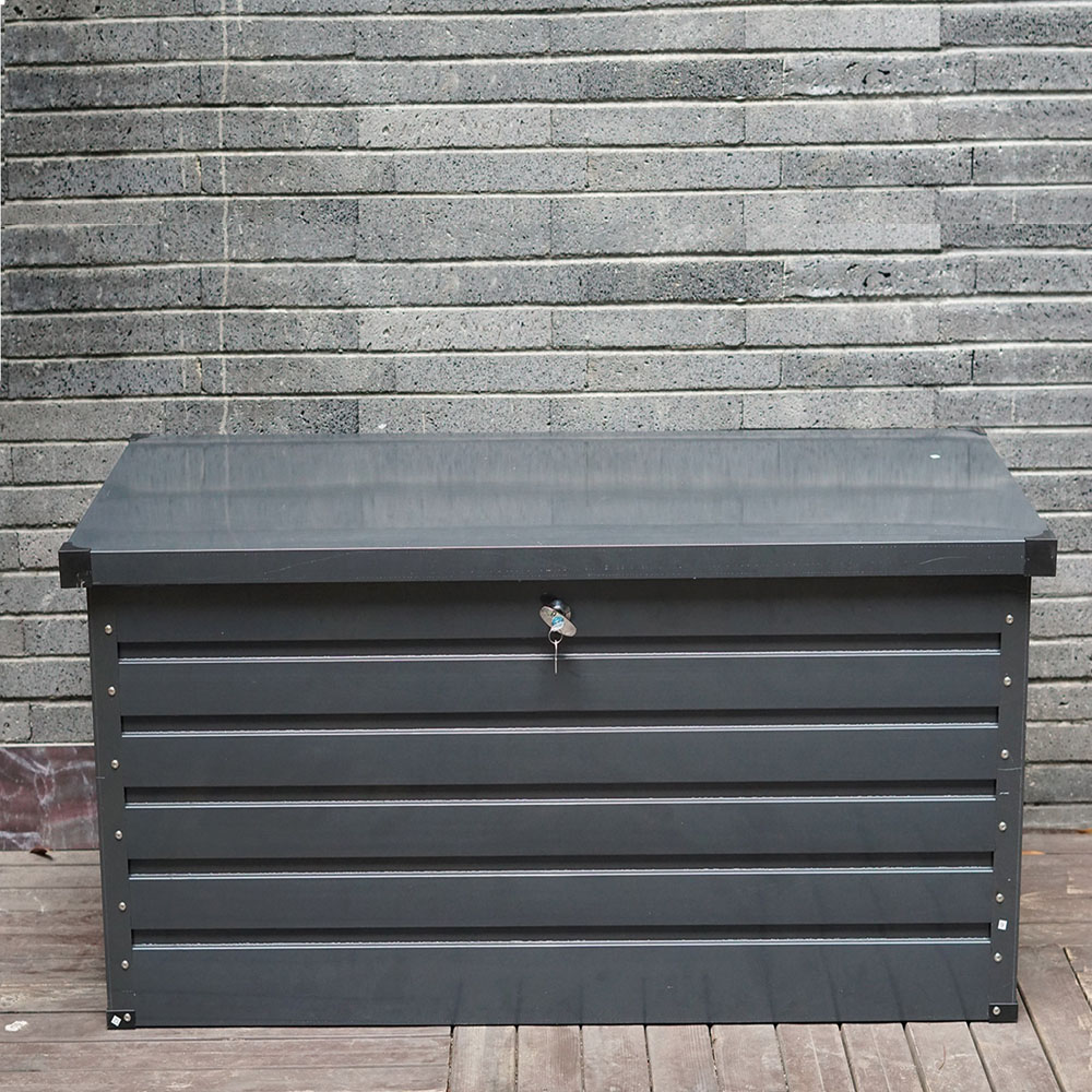 Gr8 Garden Dark Grey Metal Outdoor Storage Box 420L Image 2