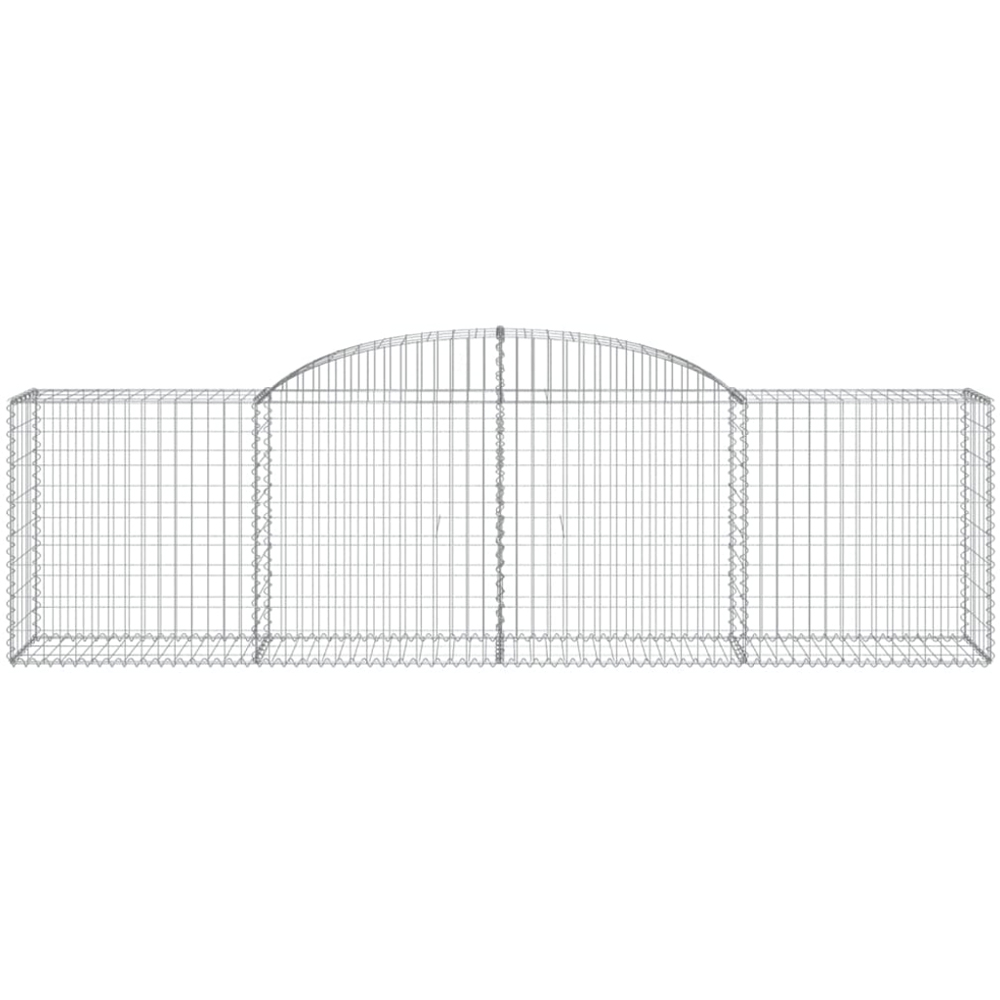 vidaXL Silver Galvanised Iron Arched Gabion Basket 300 x 50 x 80/100cm 13 Pack Image 2