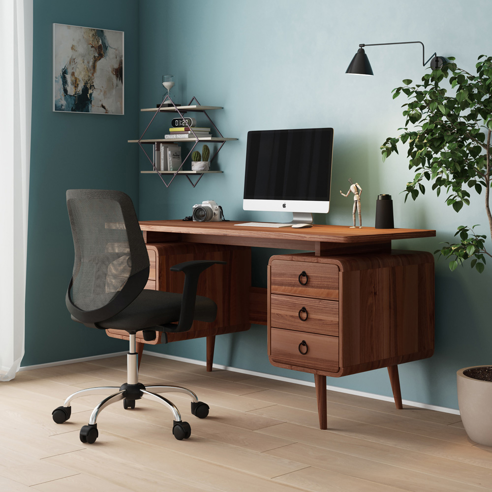 Dorel Somerset 6 Drawer Brown Office Desk Image 6