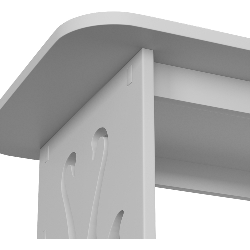 Living and Home 3 Shelf White Wooden Side Table Image 4