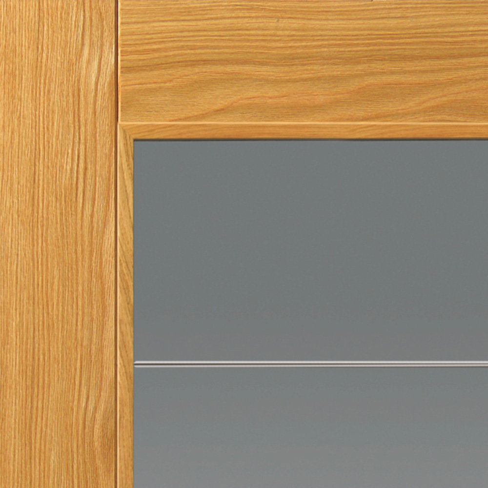 JB Kind Medina Contemporary Oak Glazed Veneered Internal Door 1981 x 762mm Image 3