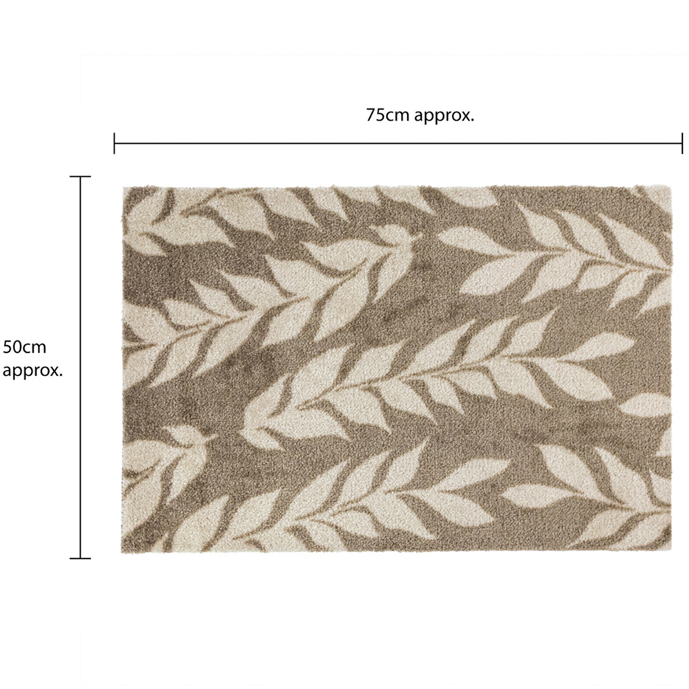 JVL Mega Brown Leaves Latex Backed Door Mat and Runner Set Image 8