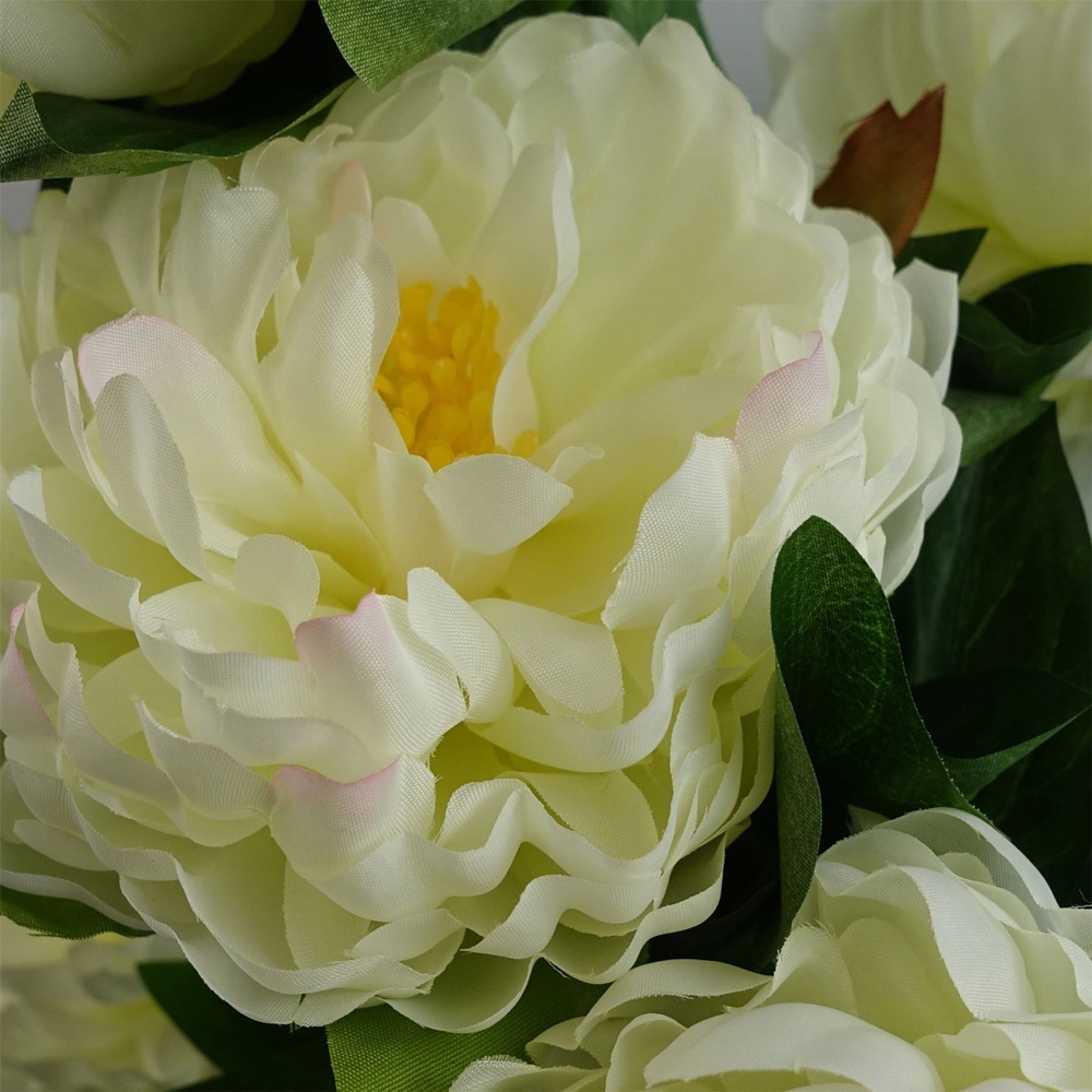 Leaf White Peony Artificial Plant 55cm Image 2