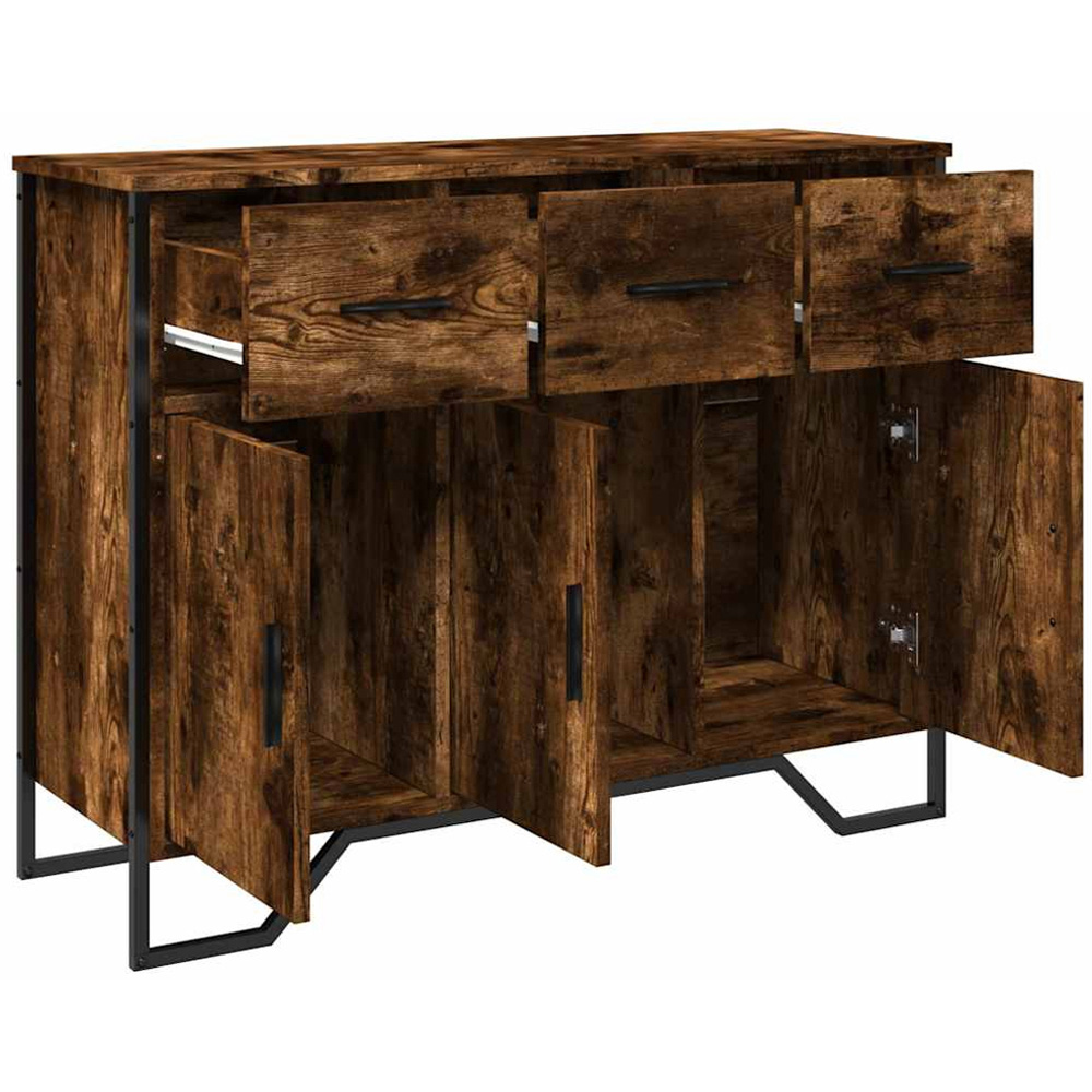 vidaXL 3 Door 3 Drawer Smoked Oak Sideboard Image 5