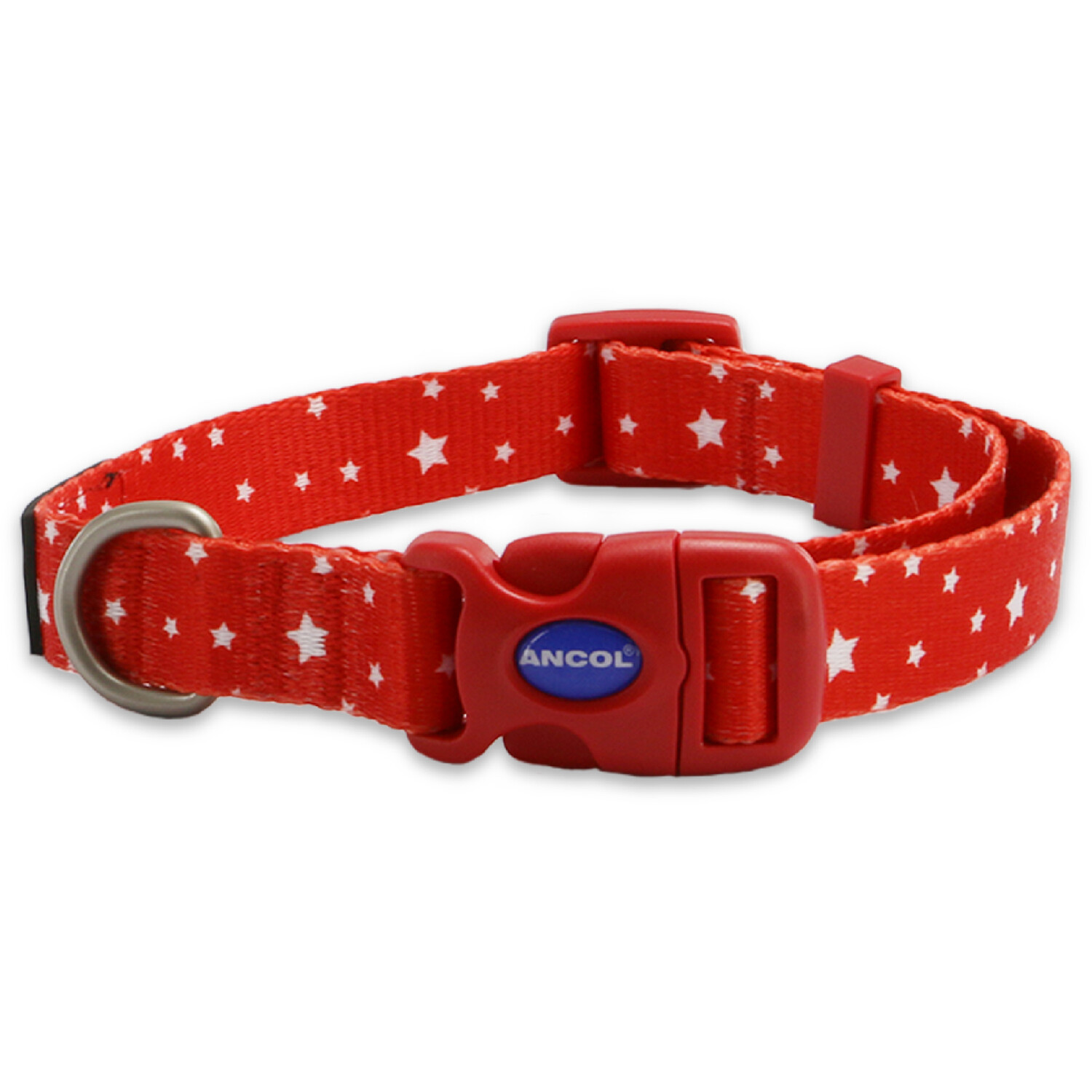 Star Patterned Dog Collar - Red / 30 - 50cm Neck Image