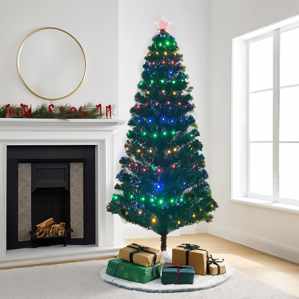 Noel Square Pre Lit LED Green Artificial Xmas Tree 2.9ft Image 2