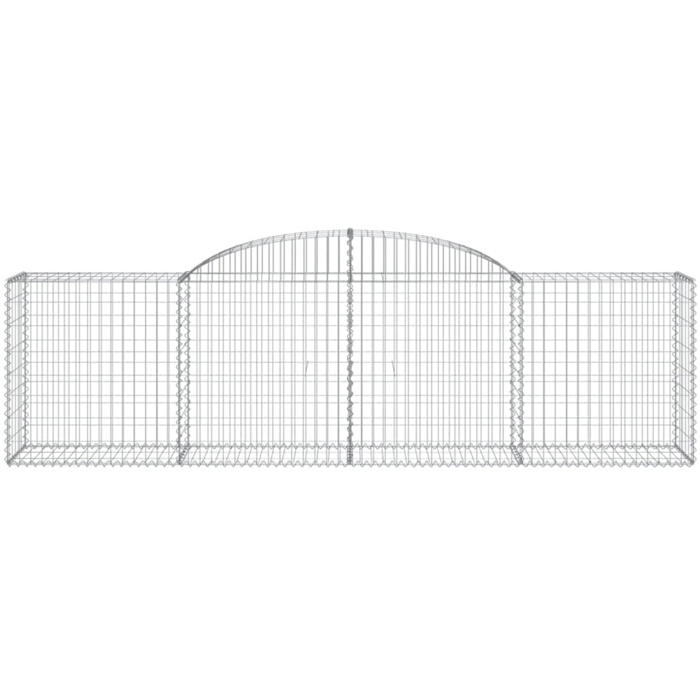 vidaXL Silver Galvanised Iron Arched Gabion Basket 300 x 50 x 80/100cm 5 Pack Image 2