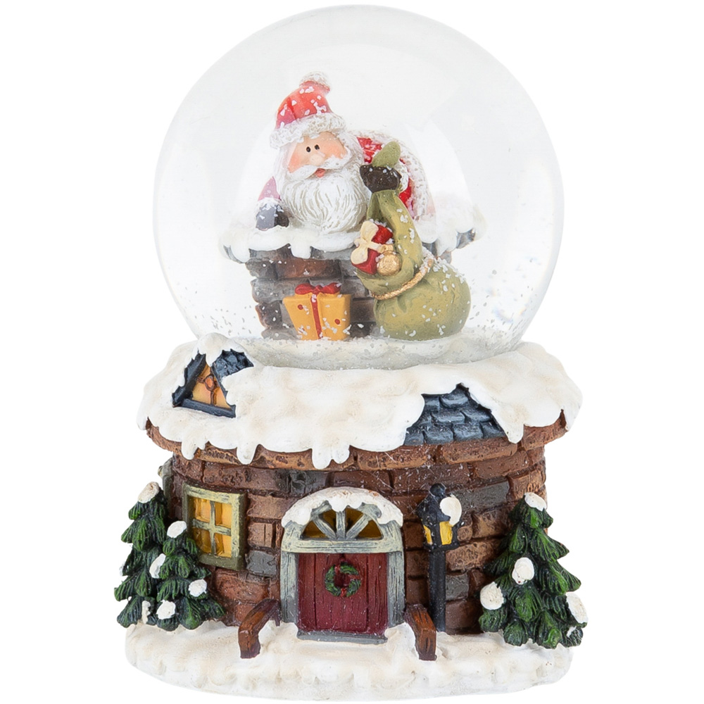 The Christmas Gift Co LED Santa in Chimney Waterball 6.5cm Image 2