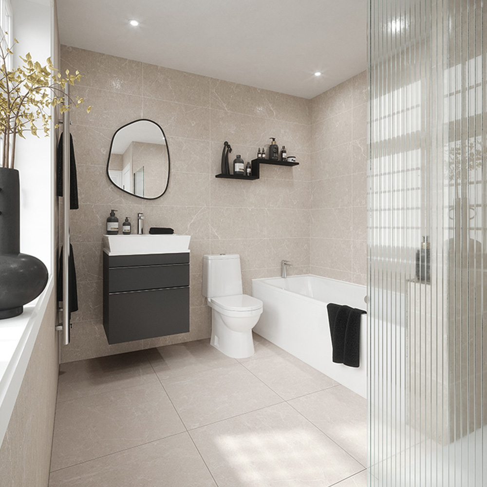 Johnson Tiles Dakota Matt Pebble Floor and Wall Tile 600 x 600mm Sample Image 1