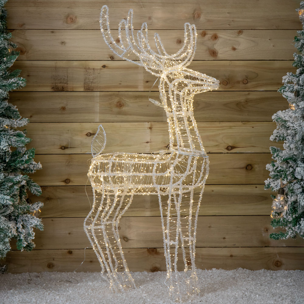 Samuel Alexander 1040 Warm White LED Acrylic Reindeer Outdoor Christmas Decoration 3ft Image 3