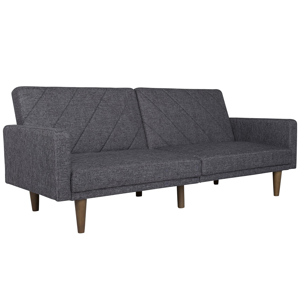 Dorel Paxson 3 Seater Linen Grey Sofa Bed with Wooden Feet Image 2