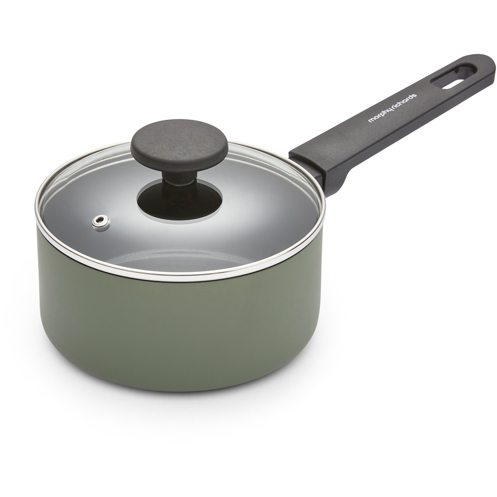 Morphy Richards Green Recycled Aluminium 3 Piece Saucepan Set Image 3