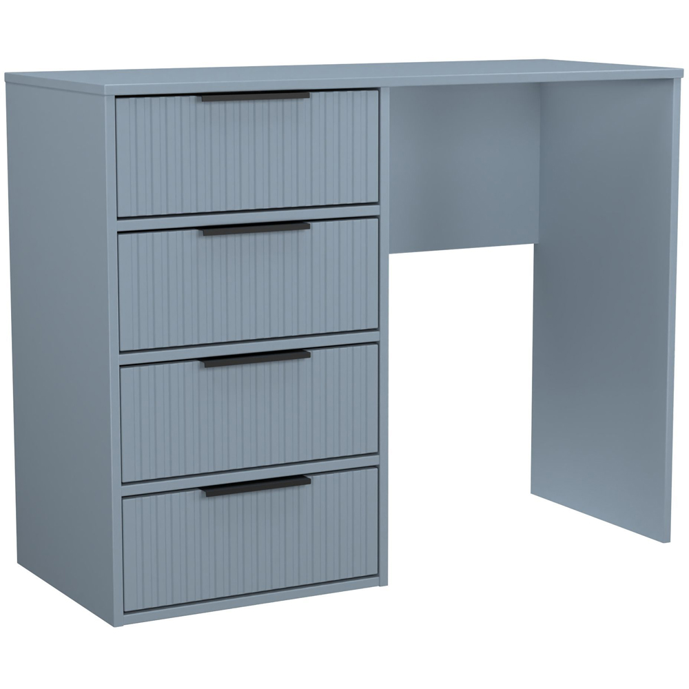 Crowndale Fluted 4 Drawer Denim Blue Vanity Dressing Table Ready Assembled Image 7