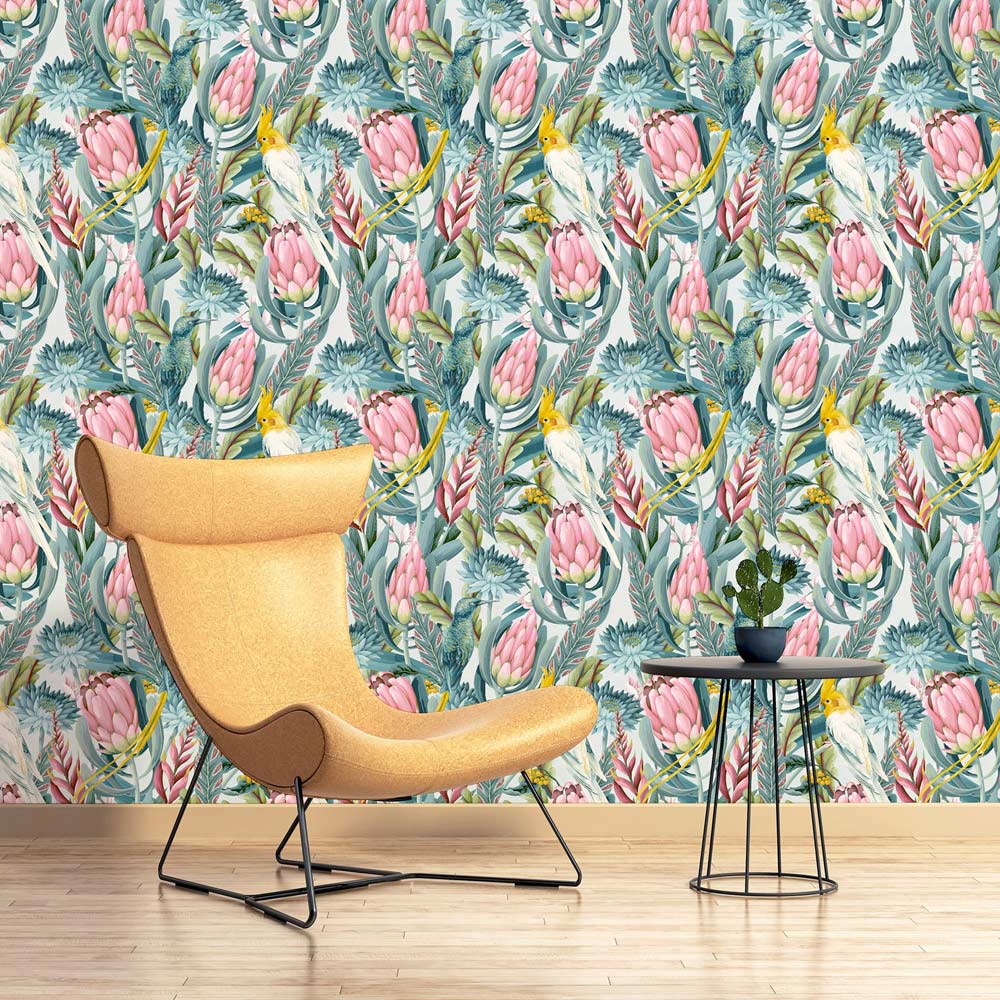 Arthouse Rainforest Escape Green and Pink Wallpaper Image 5