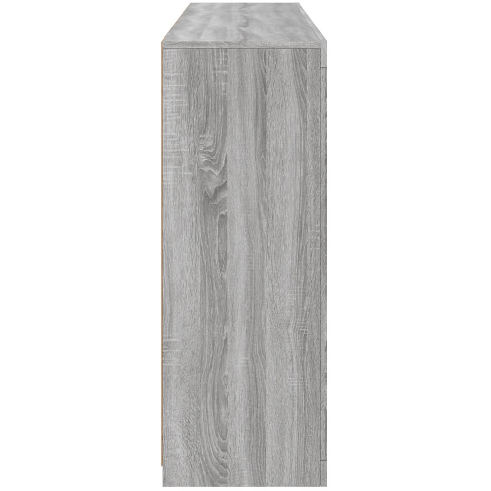 vidaXL 2 Door 12 Shelf Grey Sonoma Wooden Sideboard with LED Lights 3 Piece Image 6