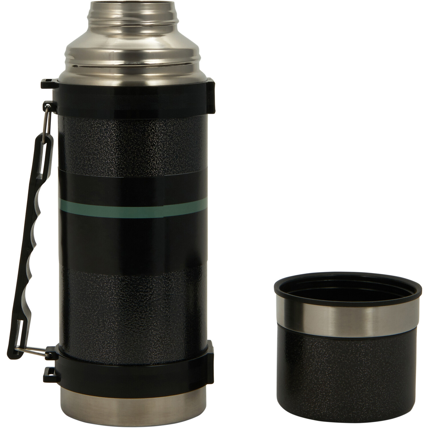 Nitro 2-Cup Hammered Flask - Black Image 3
