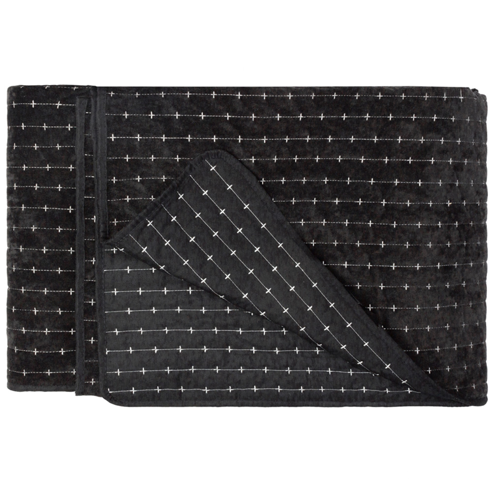 Paoletti Henley Black Pin-Cord Bedspread 235 x 235cm Image 3
